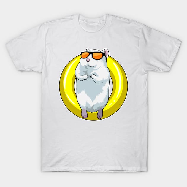 Hamster at Swimming with Swim ring T-Shirt by Markus Schnabel